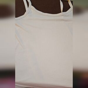 Women's Cream Ribbed Tank Top - Classic Spaghetti Strap